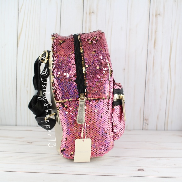 Primark Women\'s Pink / Gold Holographic Reversible Sequin Backpack main image 5